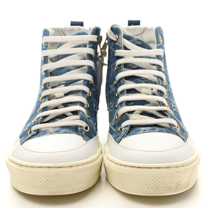 Louis Vuitton Denim Monogram Stellar Sneaker Boots 37 Bleu Jeans Blue 2 of 11