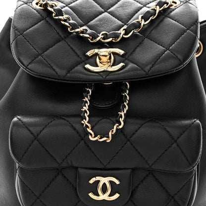 Chanel Lambskin Quilted Small Duma Drawstring Backpack Black 8 of 12
