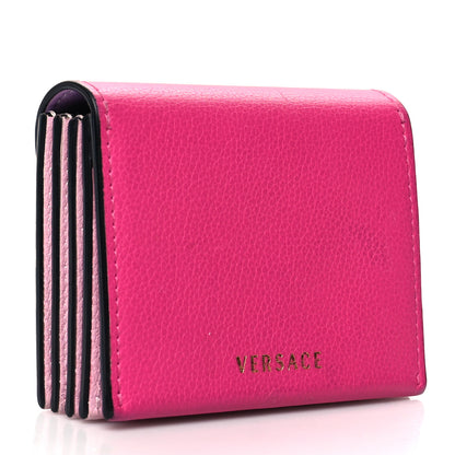Versace Grained Calfskin Medusa Card Holder Fuchsia Light Pink 3 of 12