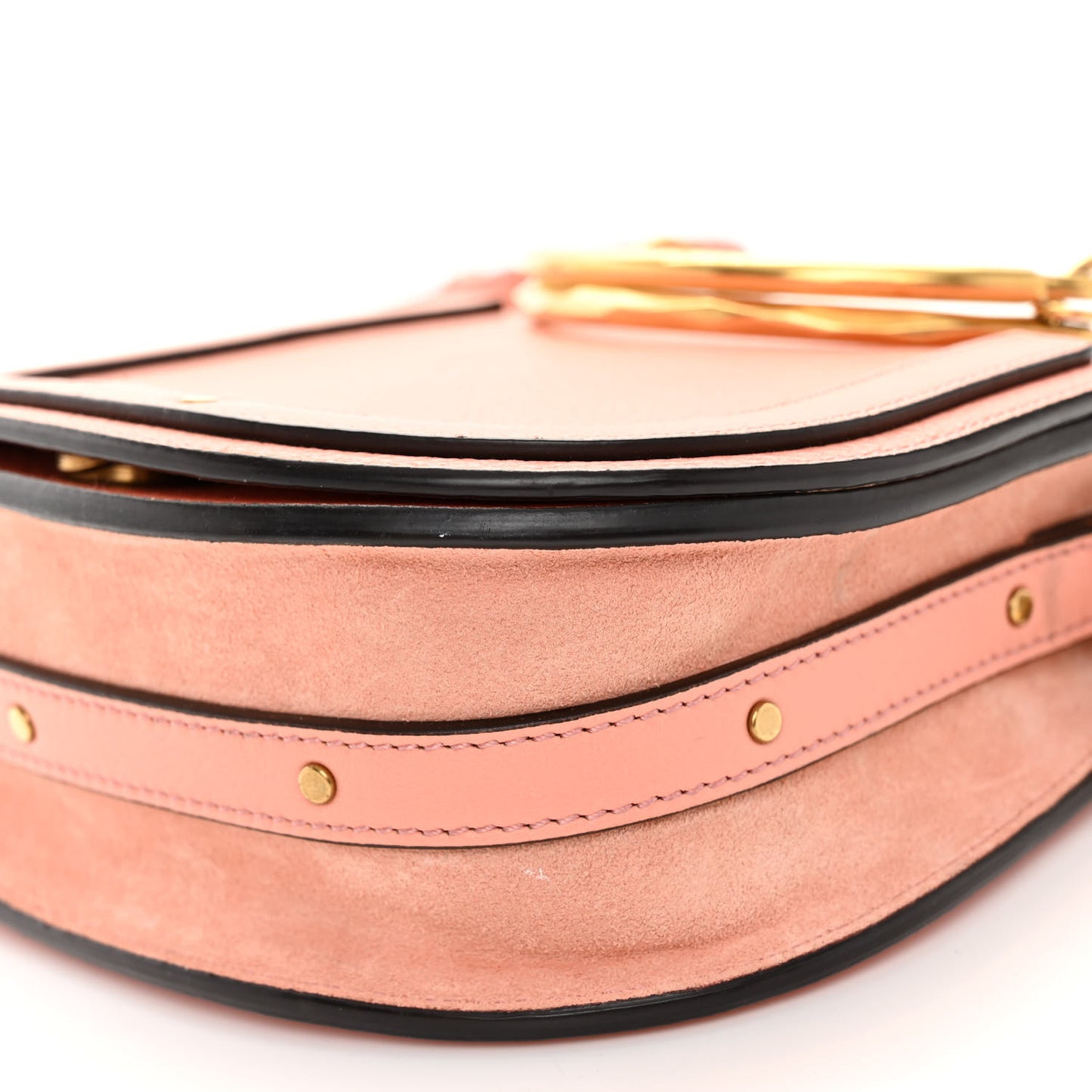 Calfskin Suede Small Nile Bracelet Bag Ideal Blush