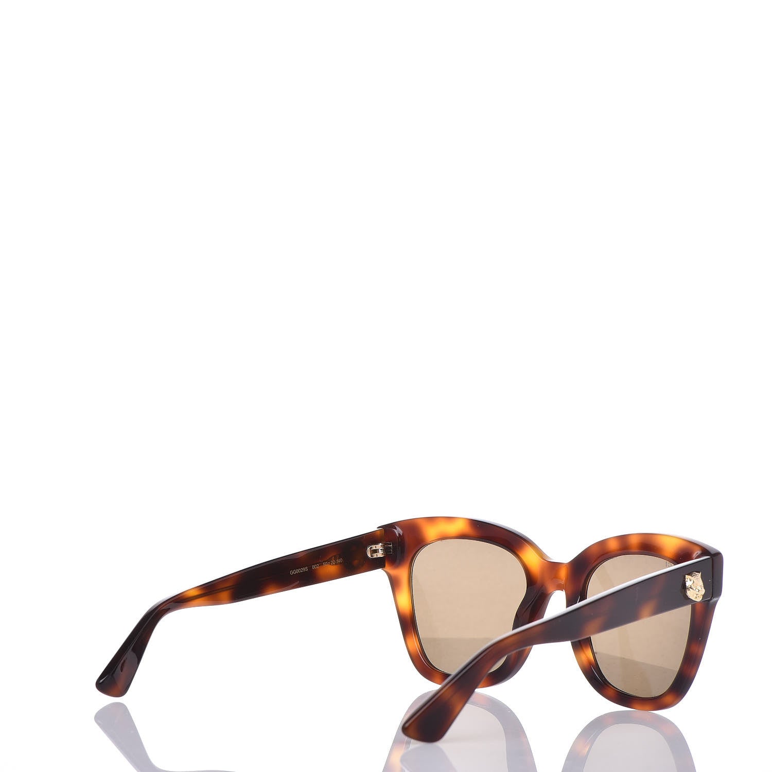 Gucci Acetate Square Frame Sunglasses GG0029S Tortoise 4 of 6