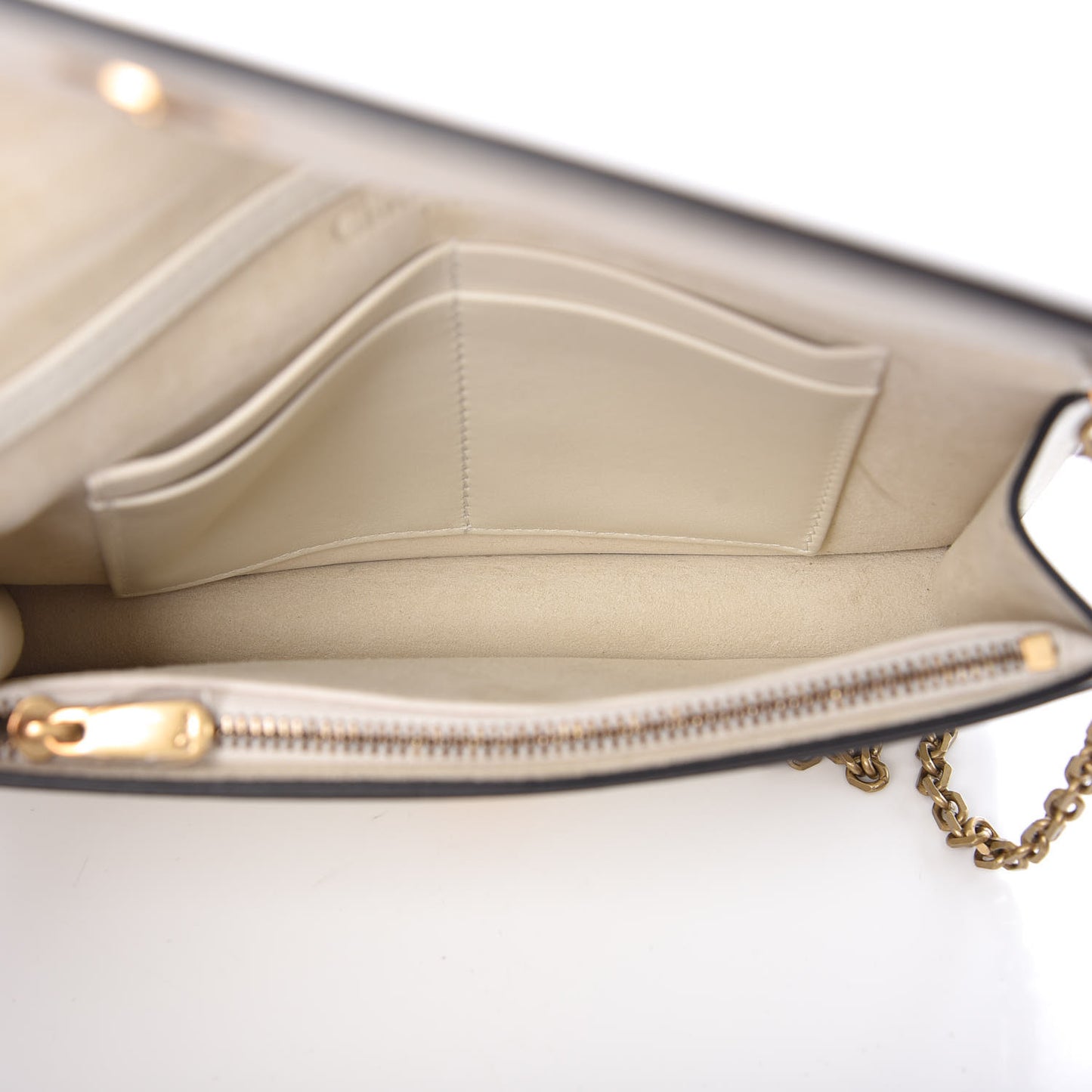 Calfskin Embossed Stars Wallet on Chain White Gold