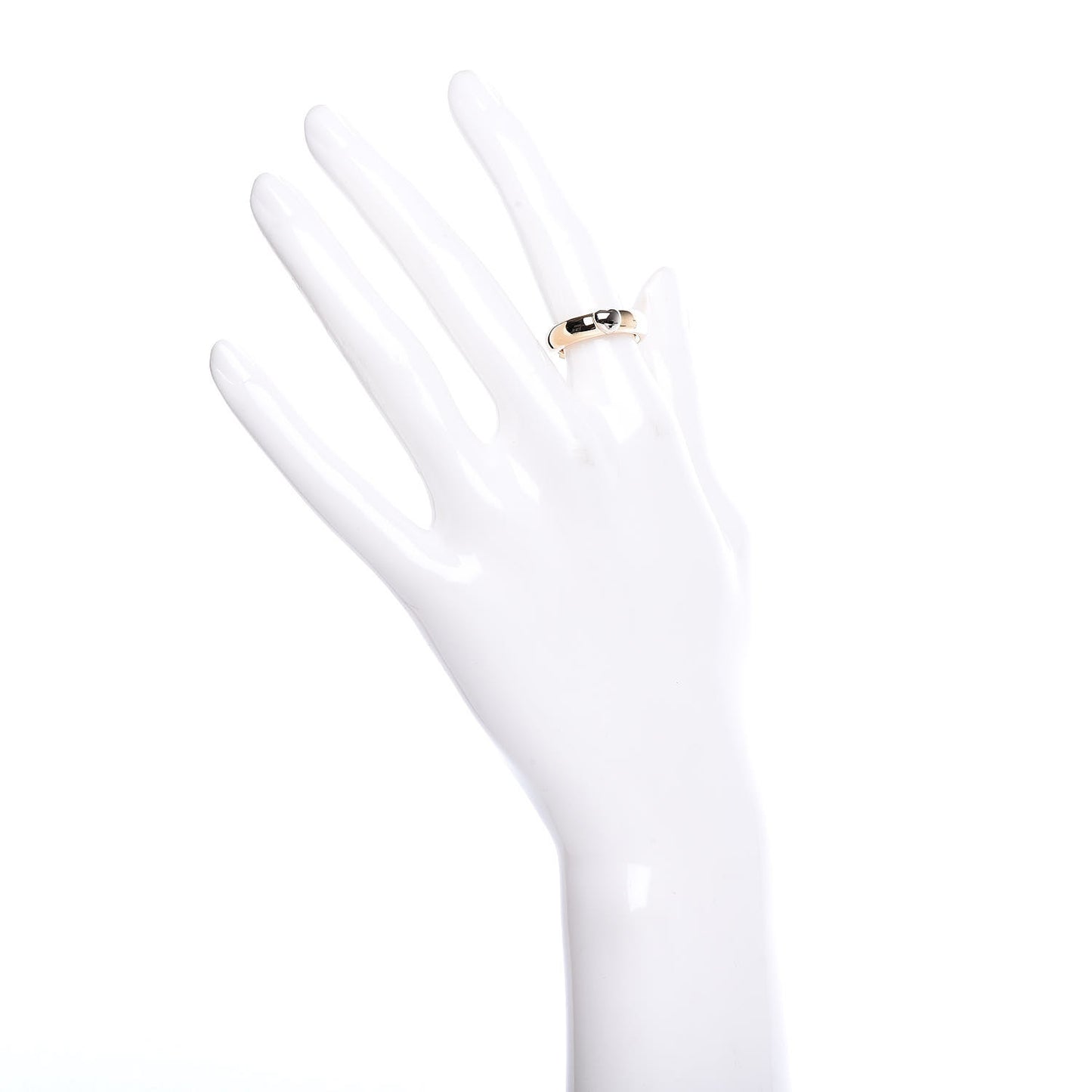 18K Yellow White Gold Heart Band Ring 48 4.5