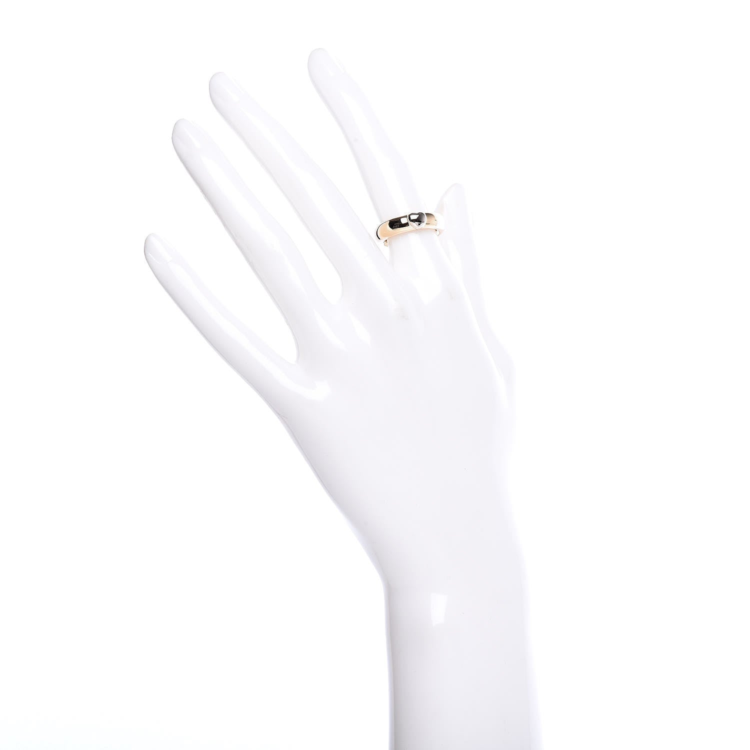 Tiffany 18K Yellow White Gold Heart Band Ring 48 4.5 2 of 6