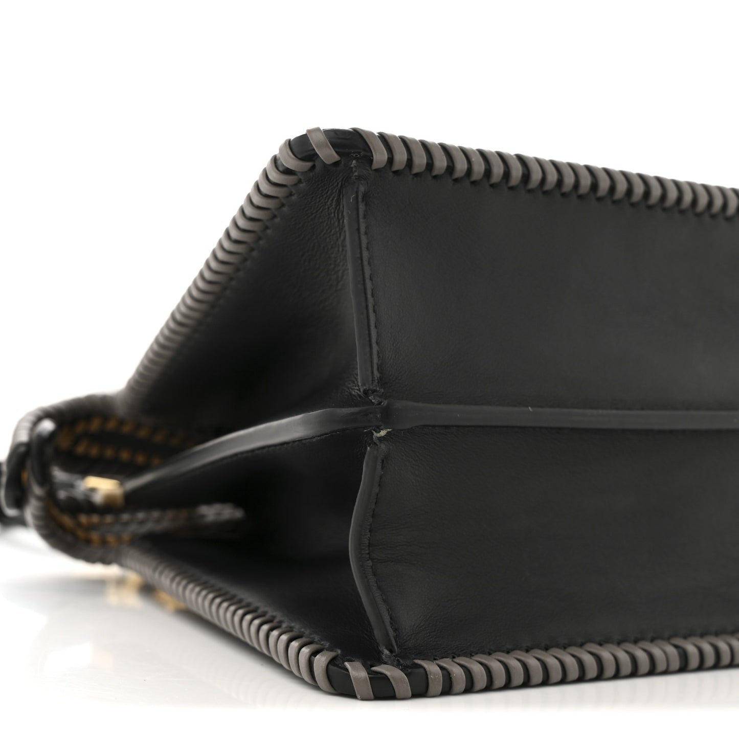 Vitello Grace Shiny Nappa Helix Woven Small Peekaboo I SEE U Satchel Black Multicolor