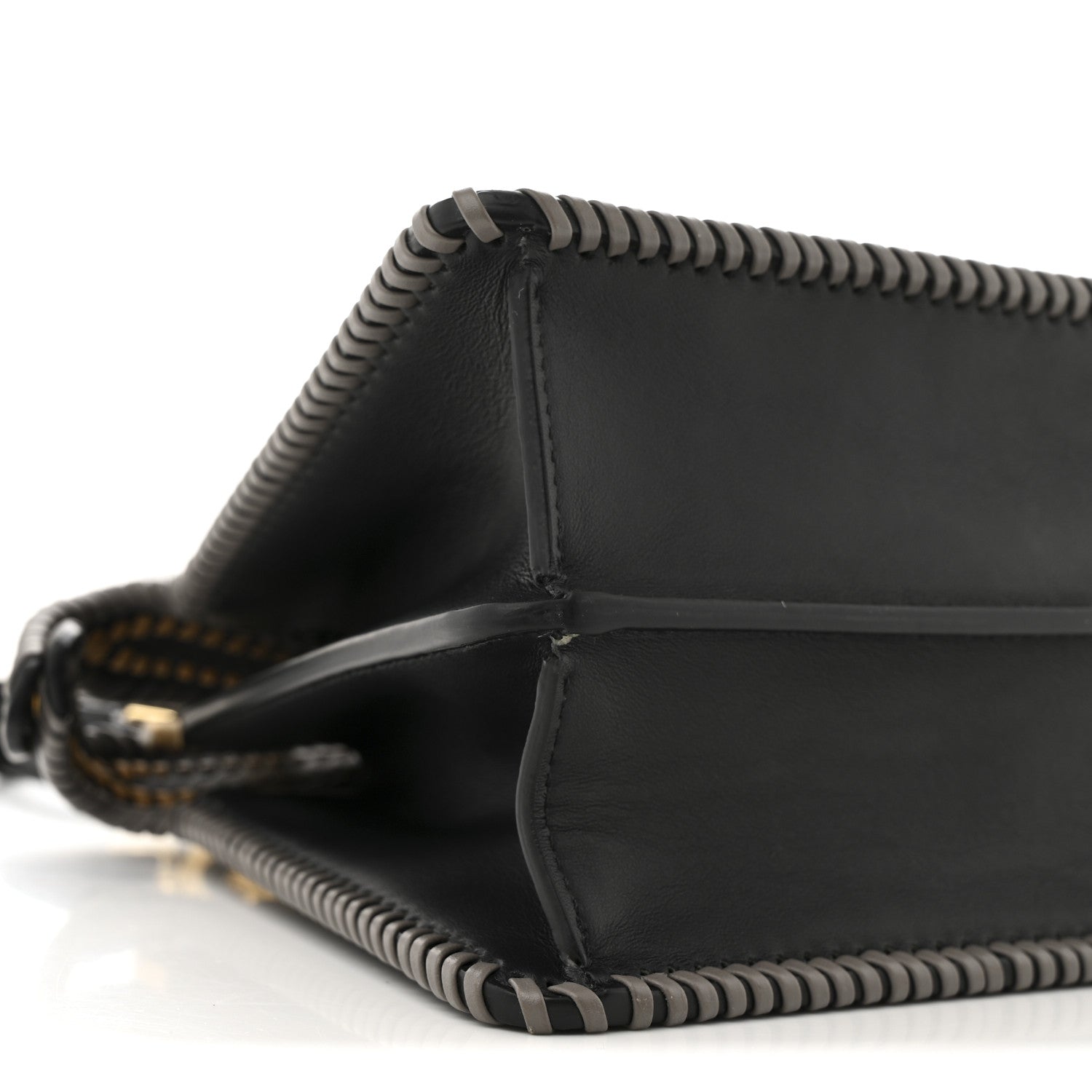 Fendi Vitello Grace Shiny Nappa Helix Woven Small Peekaboo I SEE U Satchel Black Multicolor 9 of 11