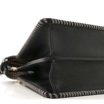 Fendi Vitello Grace Shiny Nappa Helix Woven Small Peekaboo I SEE U Satchel Black Multicolor 9 of 11