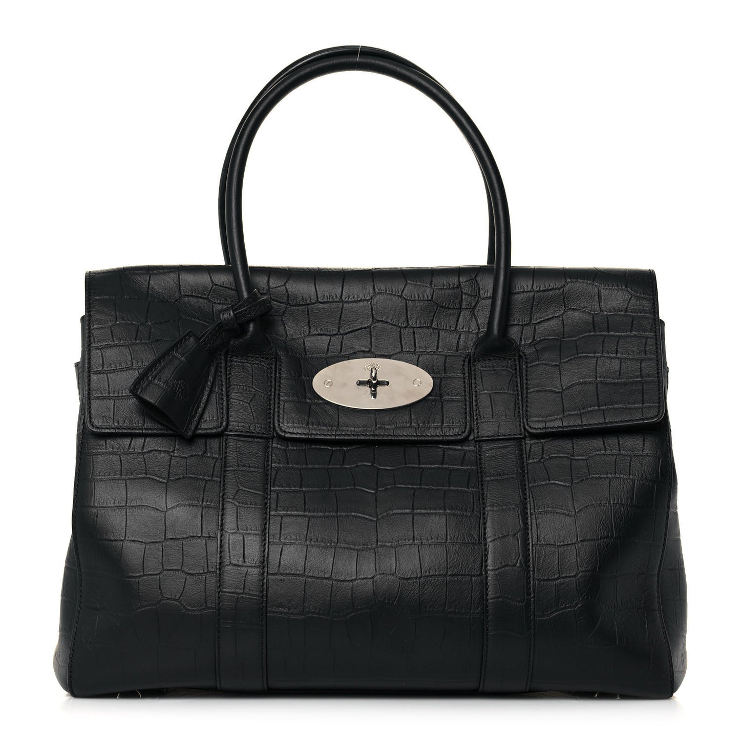 Calfskin Crocodile Embossed Bayswater Black