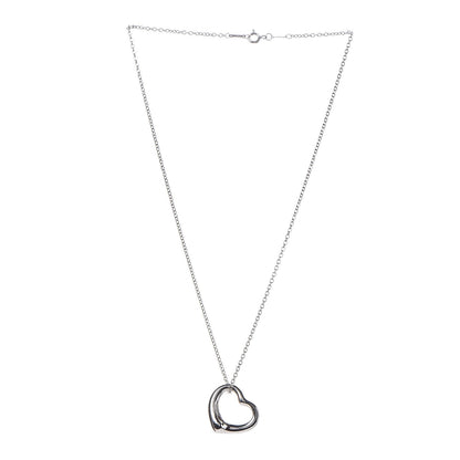Tiffany Sterling Silver 22mm Elsa Peretti Open Heart Pendant Necklace 3 of 7