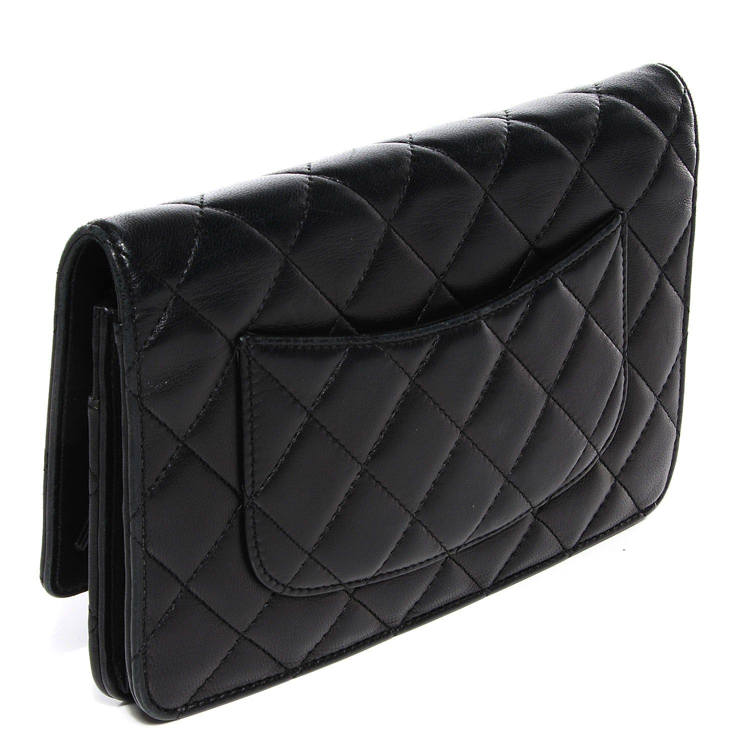 Chanel Lambskin Quilted Wallet On Chain WOC Black 3 of 8
