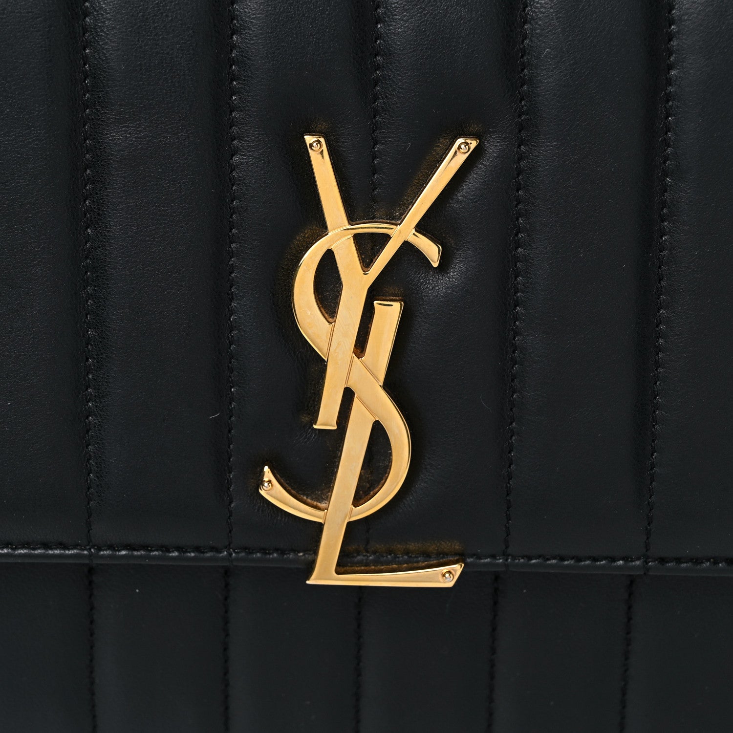 Saint Laurent Lambskin Matelasse Monogram Vicky Chain Wallet Black 24 of 24