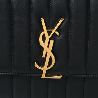 Saint Laurent Lambskin Matelasse Monogram Vicky Chain Wallet Black 24 of 24