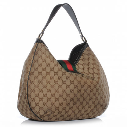 Gucci Monogram New Ladies Web Large Hobo Ebony 3 of 9