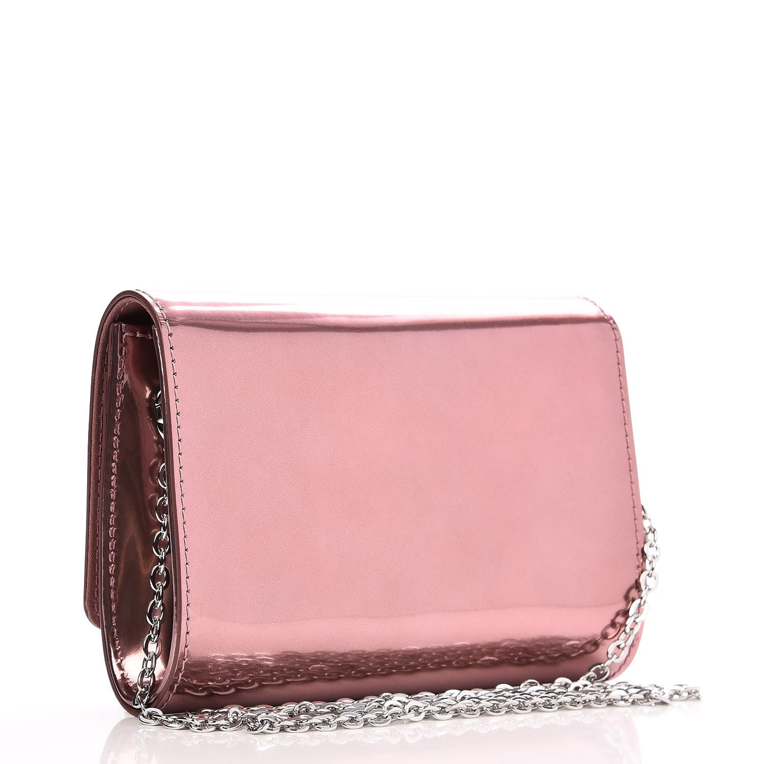 Louis Vuitton Patent Louise PM Chain Clutch Rose Cuivre 3 of 7