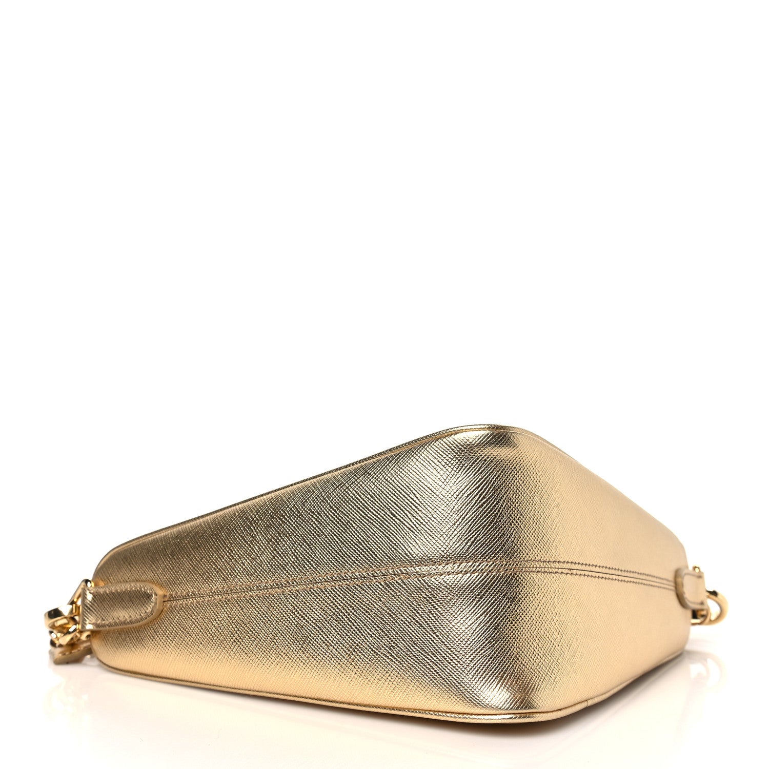 Prada Saffiano Lux Triangle Shoulder Bag Platino 5 of 9