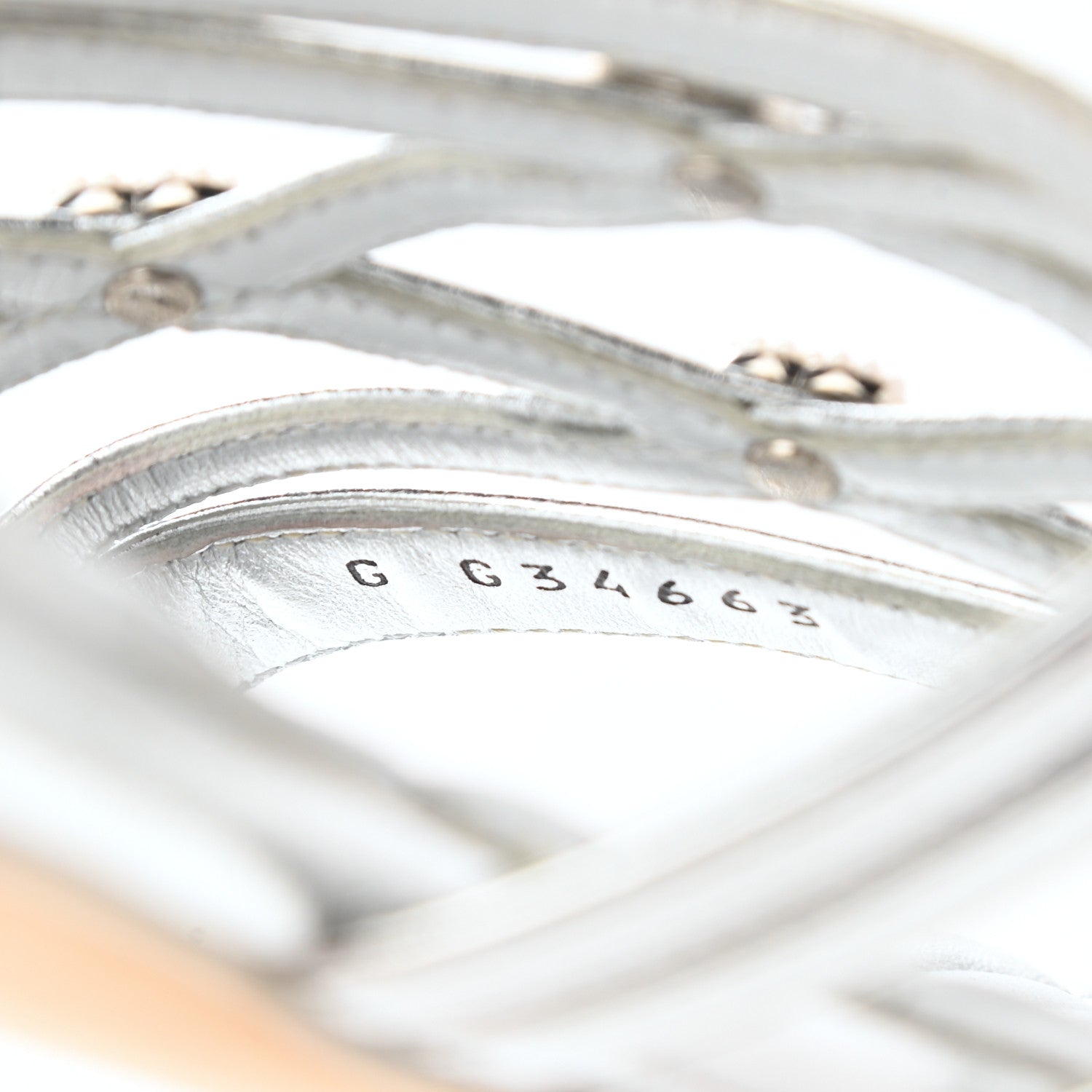 Chanel Laminated Lambskin Pearl CC Sandals 38 Silver 8 of 11