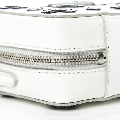 Prada Spazzolato Floral Crossbody White Black 9 of 13