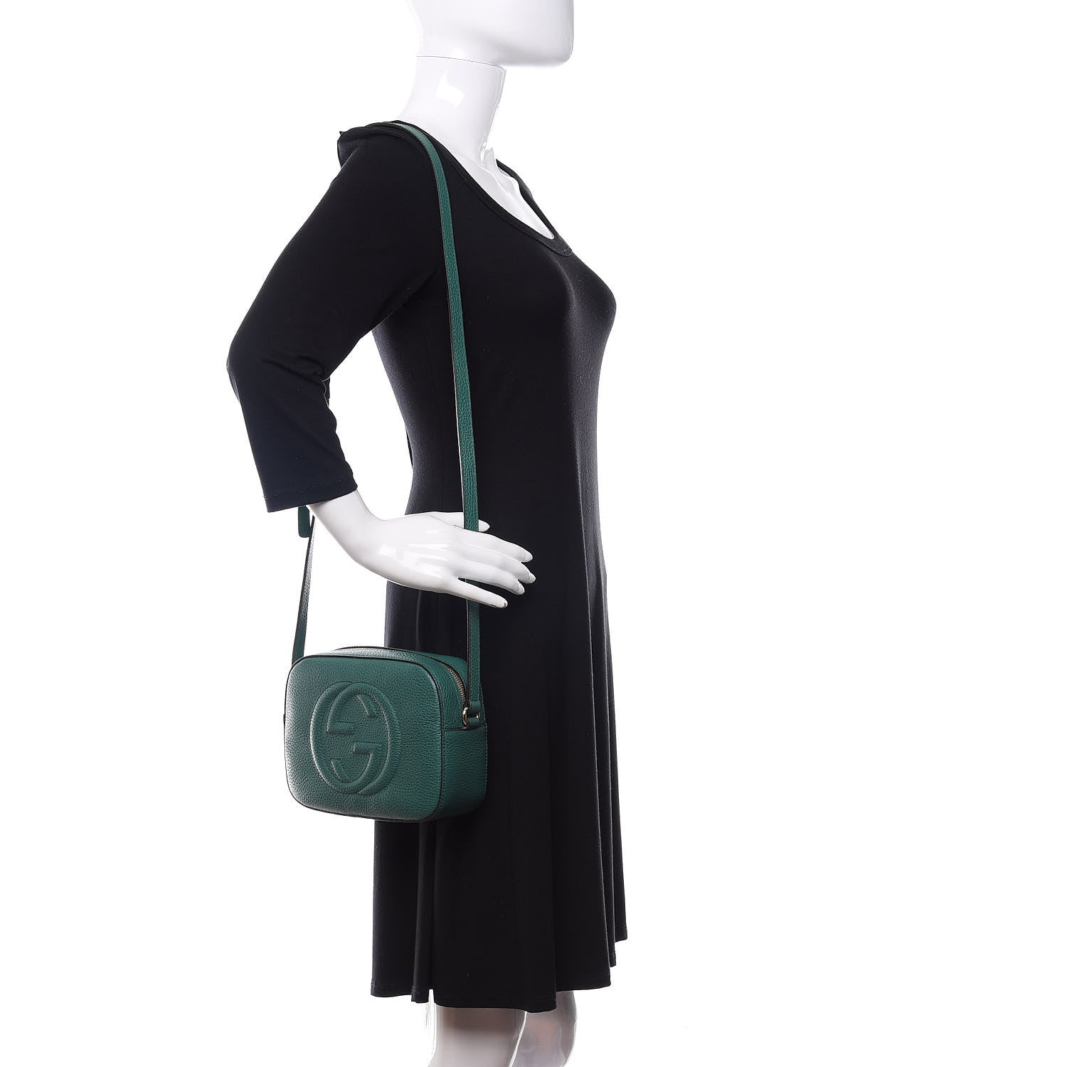 Gucci Pebbled Calfskin Small Soho Disco Bag Emerald Green 2 of 11