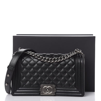 Chanel Caviar Quilted Medium Boy Flap Black 10 of 10