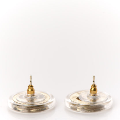 Chanel Pearl Crystal CC Round Earrings Gold 3 of 5
