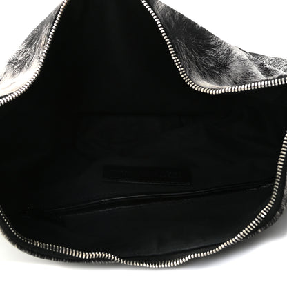 Alexander McQueen Silk Fur Print De Manta Clutch Black Grey 5 of 10