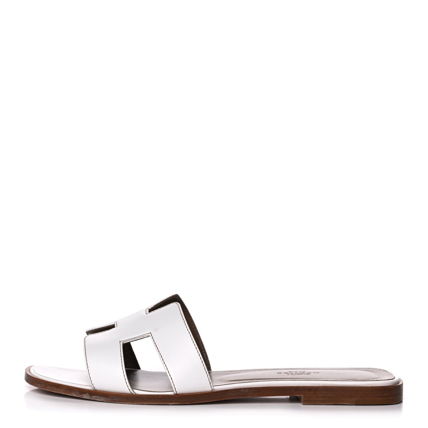Hermes Box Calfskin Oran Sandals 40 White 1 of 11