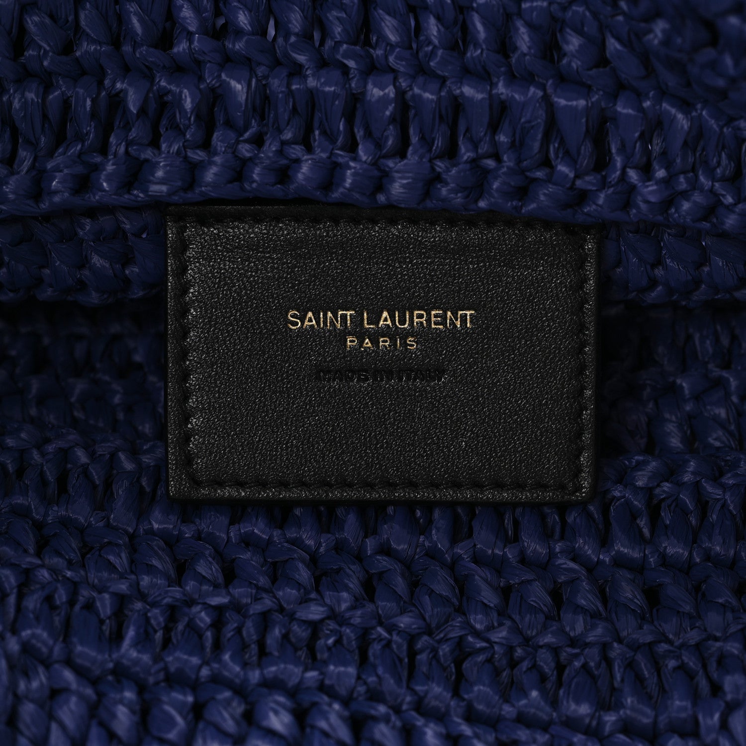 Saint Laurent Raffia Rive Gauche Tote Blue 6 of 12