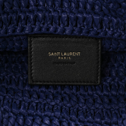 Saint Laurent Raffia Rive Gauche Tote Blue 6 of 12