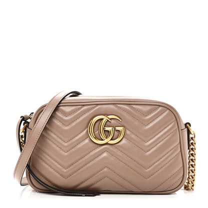 Gucci Calfskin Matelasse Small GG Marmont Chain Shoulder Bag Porcelain Rose 1 of 10