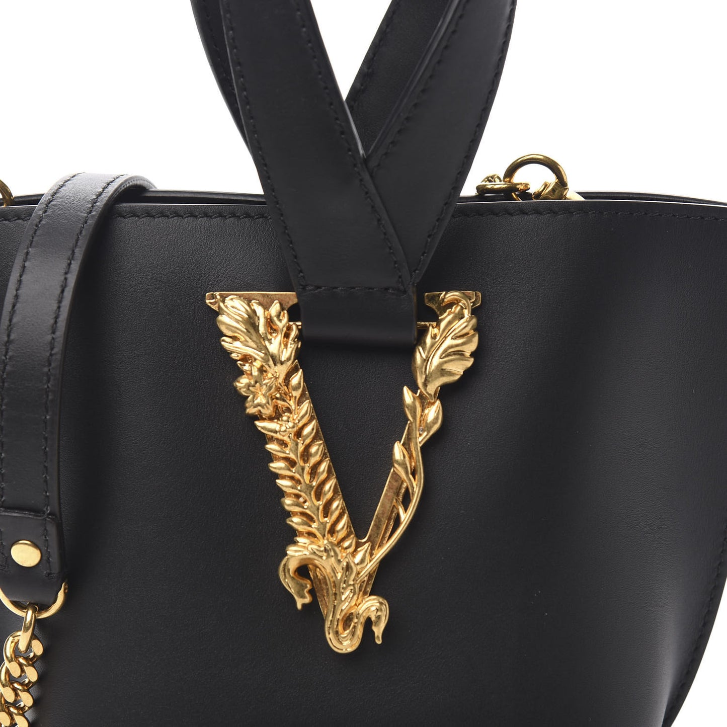 Vitello Mini Virtus Bucket Bag Black