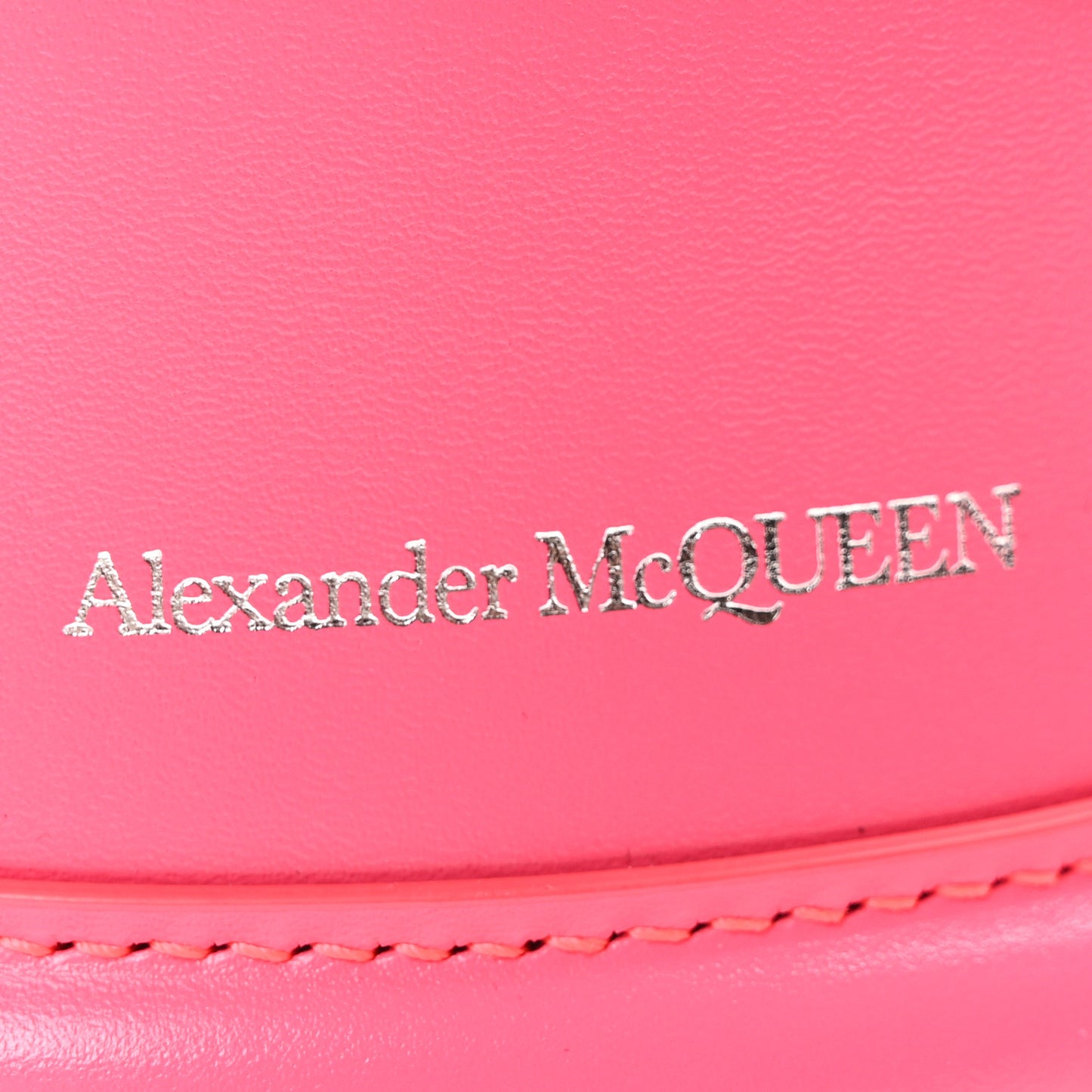 Calfskin The Soft Curve Drawstring Bag Neon Pink