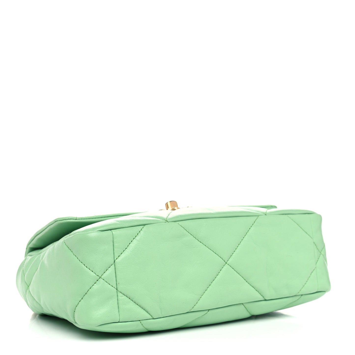 Goatskin Quilted Medium Chanel 19 Flap Light Green