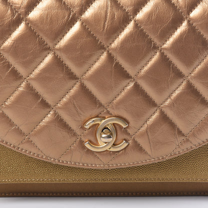 Chanel Metallic Lambskin Caviar Quilted Chain Handle Flap Bronze 8 of 13