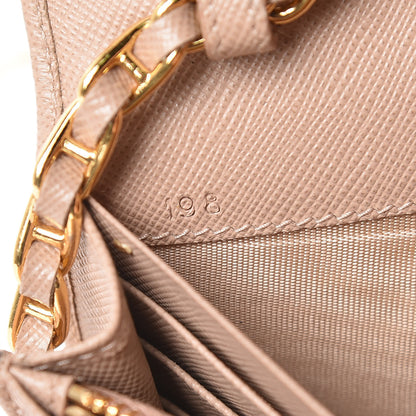 Prada Saffiano Metal Oro Chain Wallet Cammeo 7 of 12