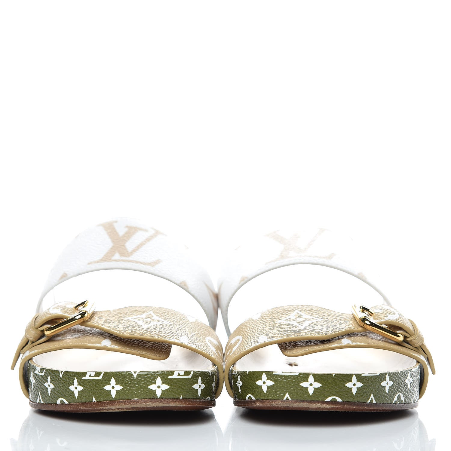 Louis Vuitton Monogram Giant Bom Dia Flat Mule Sandals 37 White Moka 2 of 12