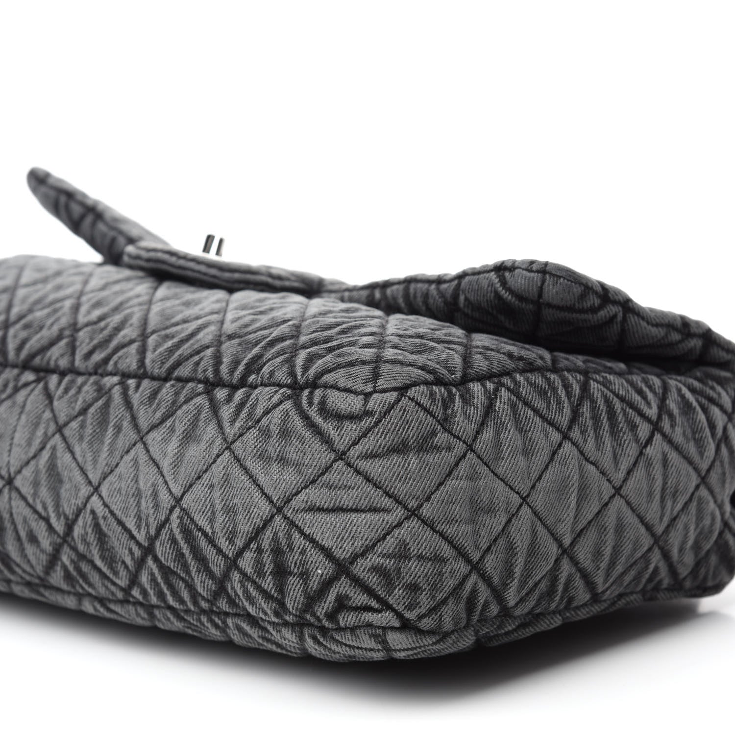 Chanel Denim Quilted Denimpression Flap Grey Black 8 of 12