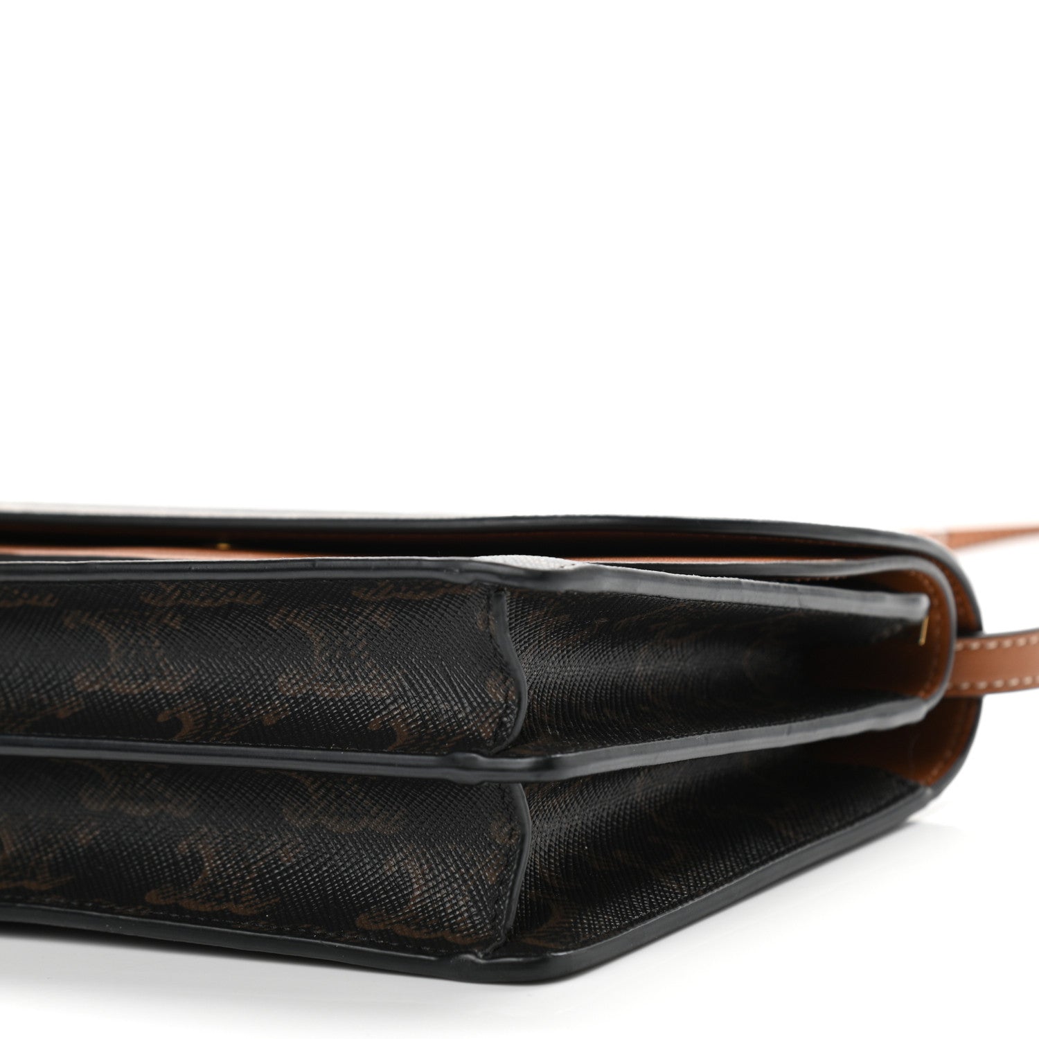 Celine Triomphe Canvas Lambskin Wallet On Strap Tan 11 of 12