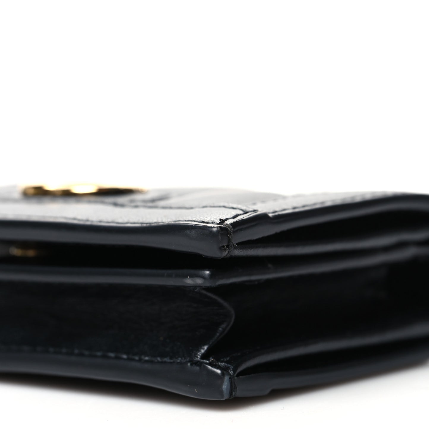 Calfskin GG Matelasse Card Case Wallet Black