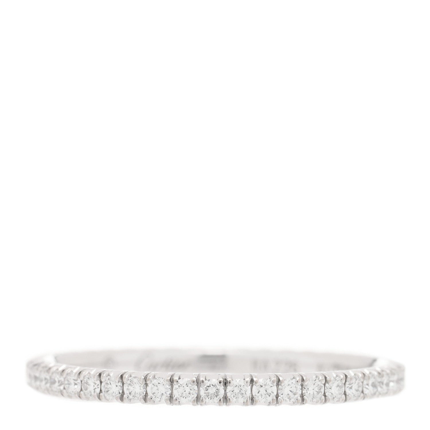 Cartier 18K White Gold Diamond 1.5mm Etincelle de Cartier Wedding Band Ring 47 4 1 of 5
