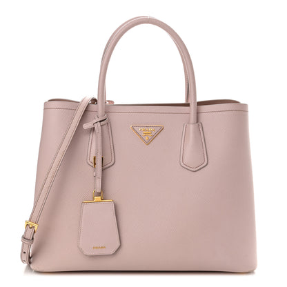 Prada Saffiano Cuir Medium Double Bag Mughetto 1 of 17