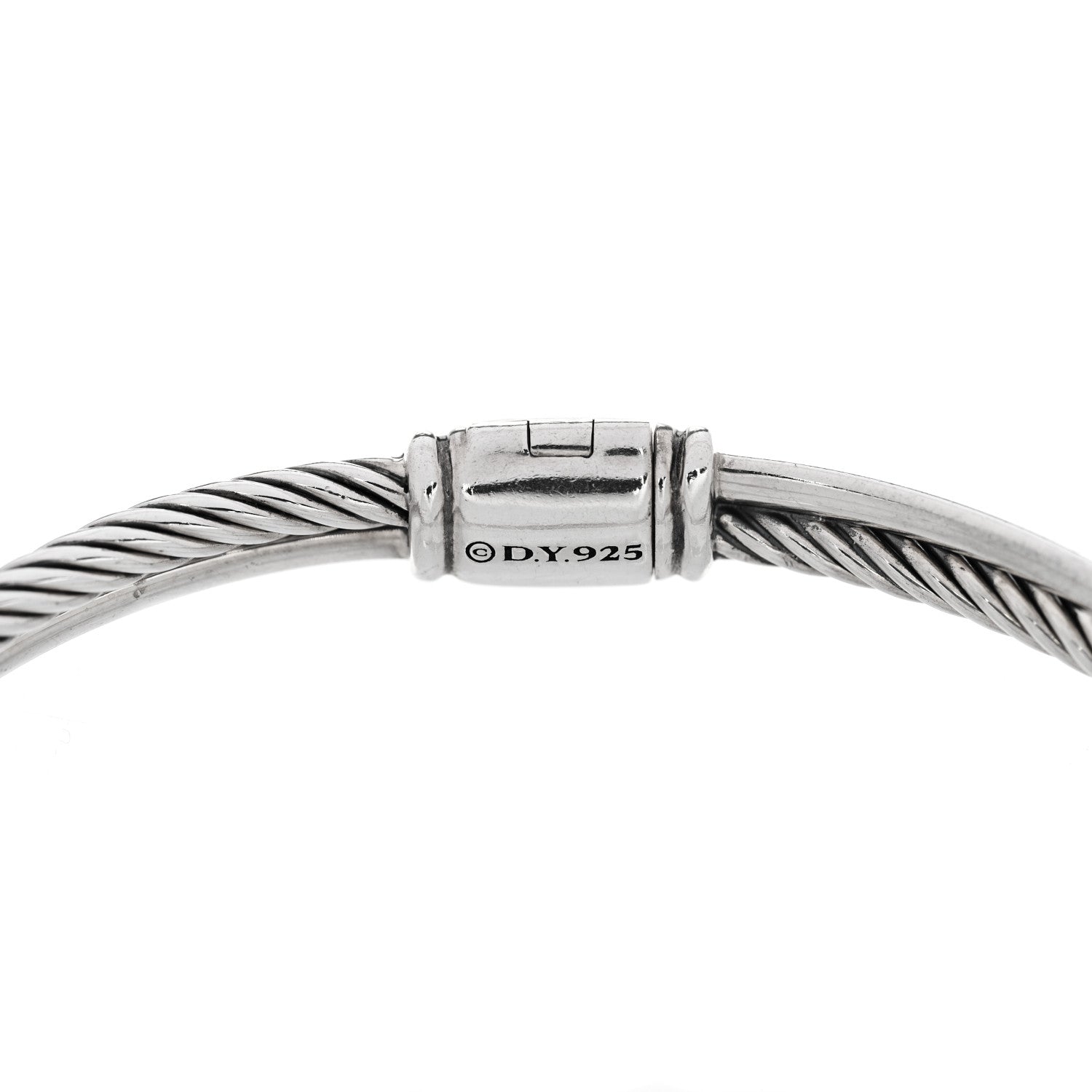 David Yurman Sterling Silver Diamond 3mm Crossover X Bracelet 3 of 3