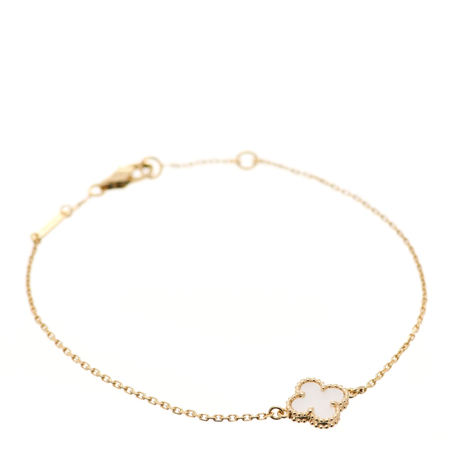 18K Yellow Gold Mother of Pearl Sweet Alhambra Bracelet