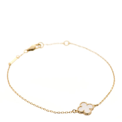 Van Cleef & Arpels 18K Yellow Gold Mother of Pearl Sweet Alhambra Bracelet 1 of 6