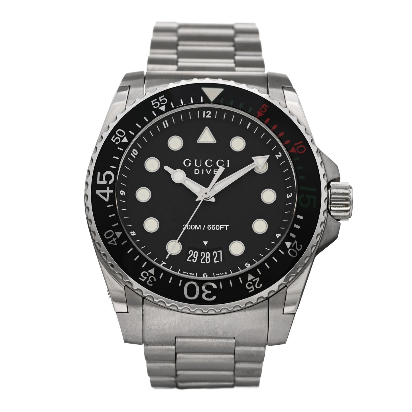 Stainless Steel 45mm Dive Quartz Watch Black