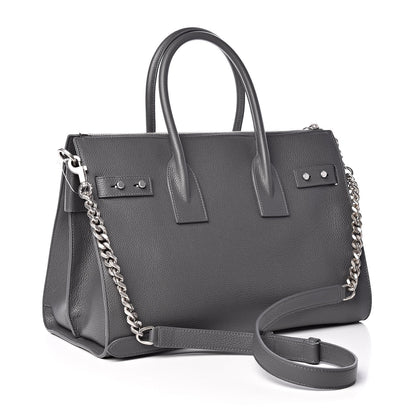 Saint Laurent Grained Calfskin Small Supple Sac De Jour Grey 3 of 15