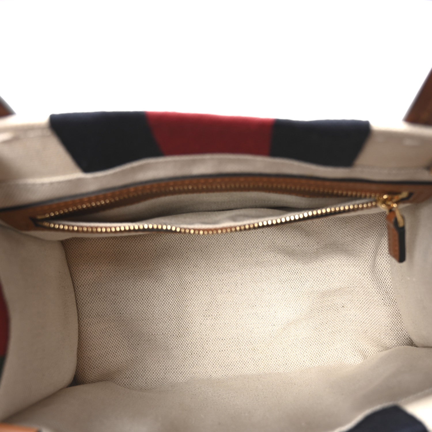 Gucci Canvas Calfskin Web Mini Interlocking G Top Handle Tote White Brown Blue Red 5 of 10