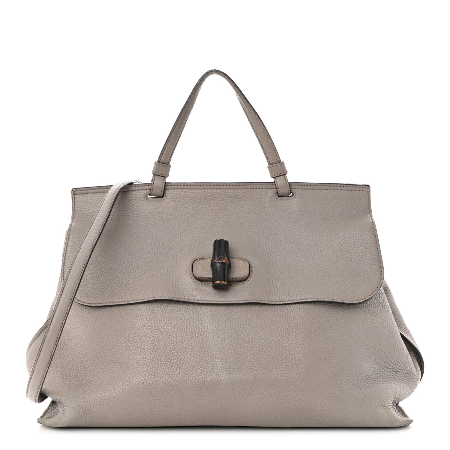 Gucci Cellarius Calfskin Large Bamboo Daily Top Handle Bag Storm Grey 1 of 18