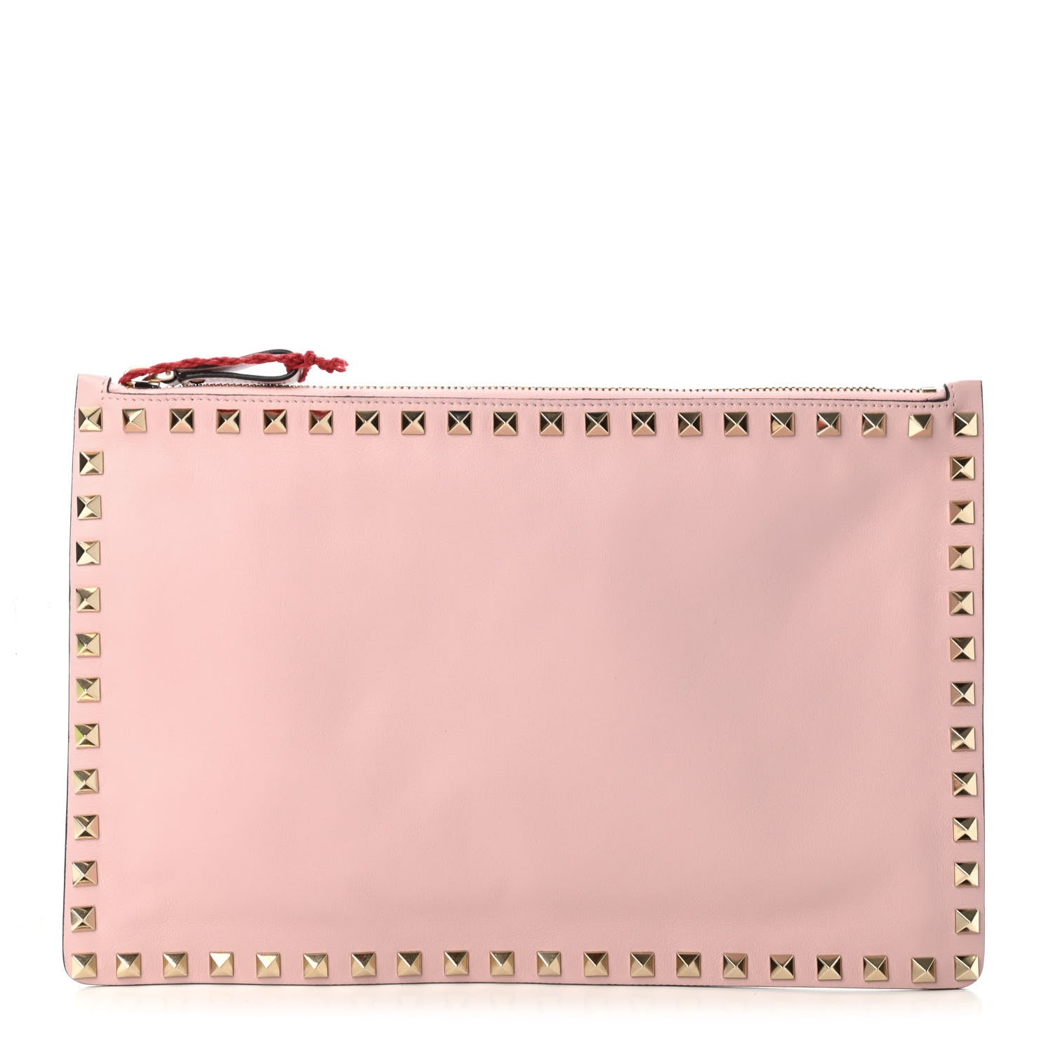 Valentino Garavani Vitello Large Rockstud Zip Pouch Water Rose 1 of 4