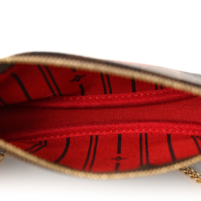Louis Vuitton Damier Ebene Complice Trunks and Bags Mini Pochette Accessories Red 5 of 9