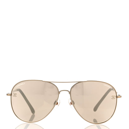 Chanel Metal Aviator CC Sunglasses 4189-T-Q Gold 2 of 7